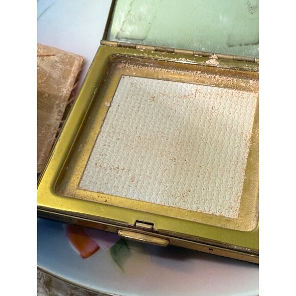 Vintage 40's Dorset 5th Ave Green Leather Compact Coin Purse - Picture 7 of 15